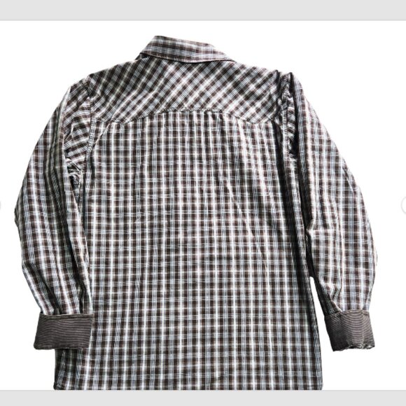 Denver Hayes Shirt Men's Med. Pearl Snap Corduroy Trim Long Sleeve Slim Fit - Picture 2 of 11